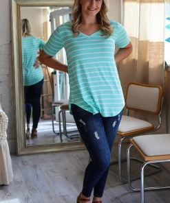 Zenana Apparel Laurel Stripe V-Neck 35 Zenana Apparel Laurel Stripe V-Neck