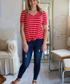 Zenana Apparel Laurel Stripe V-Neck 41 Zenana Apparel Laurel Stripe V-Neck