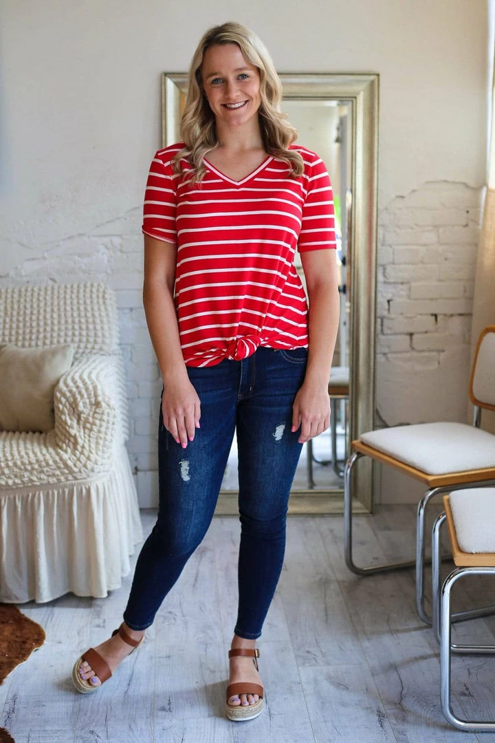 Zenana Apparel Laurel Stripe V-Neck 12 Zenana Apparel Laurel Stripe V-Neck