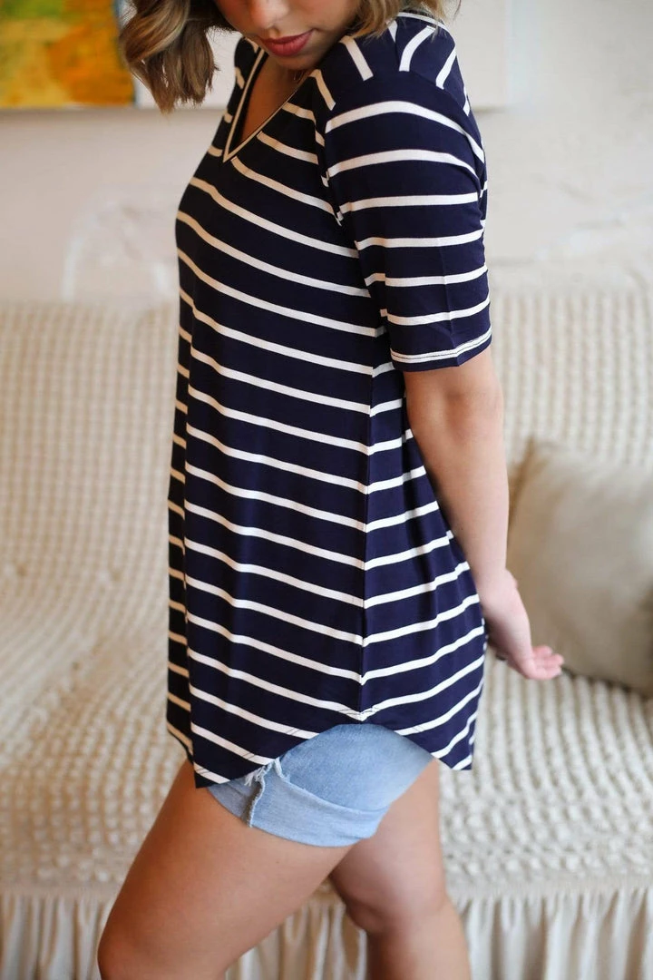 Zenana Apparel Laurel Stripe V-Neck 10 Zenana Apparel Laurel Stripe V-Neck