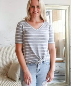 Zenana Apparel Laurel Stripe V-Neck 54 Zenana Apparel Laurel Stripe V-Neck