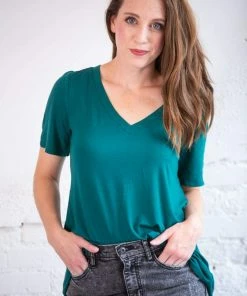 Zenana Luxe Short Sleeve V-Neck 14 Zenana Luxe Short Sleeve V-Neck