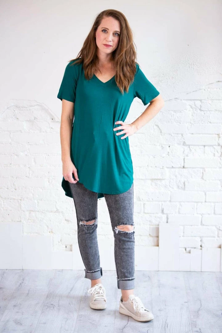 Zenana Luxe Short Sleeve V-Neck 4 Zenana Luxe Short Sleeve V-Neck