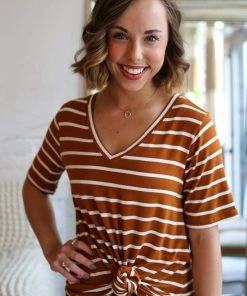 Zenana Apparel Laurel Stripe V-Neck 32 Zenana Apparel Laurel Stripe V-Neck