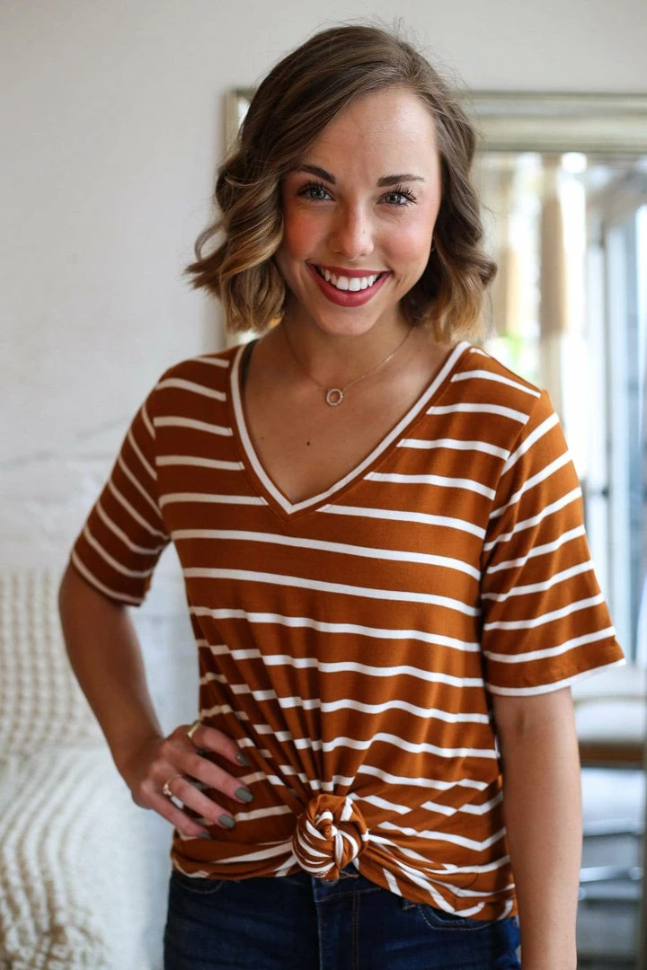 Zenana Apparel Laurel Stripe V-Neck 3 Zenana Apparel Laurel Stripe V-Neck