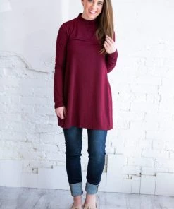 Zenana Long Sleeve Mock Neck Top