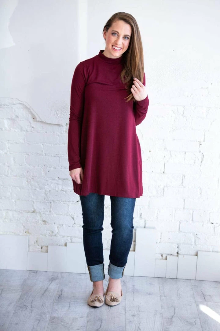 Zenana Long Sleeve Mock Neck Top 2 Zenana Long Sleeve Mock Neck Top