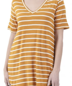 Zenana Apparel Laurel Stripe V-Neck 59 Zenana Apparel Laurel Stripe V-Neck